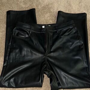 LOFT Black Faux Leather Leggings